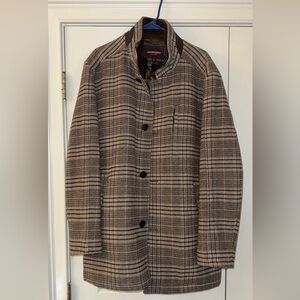 Johnston & Murphy Brown Plaid Coat